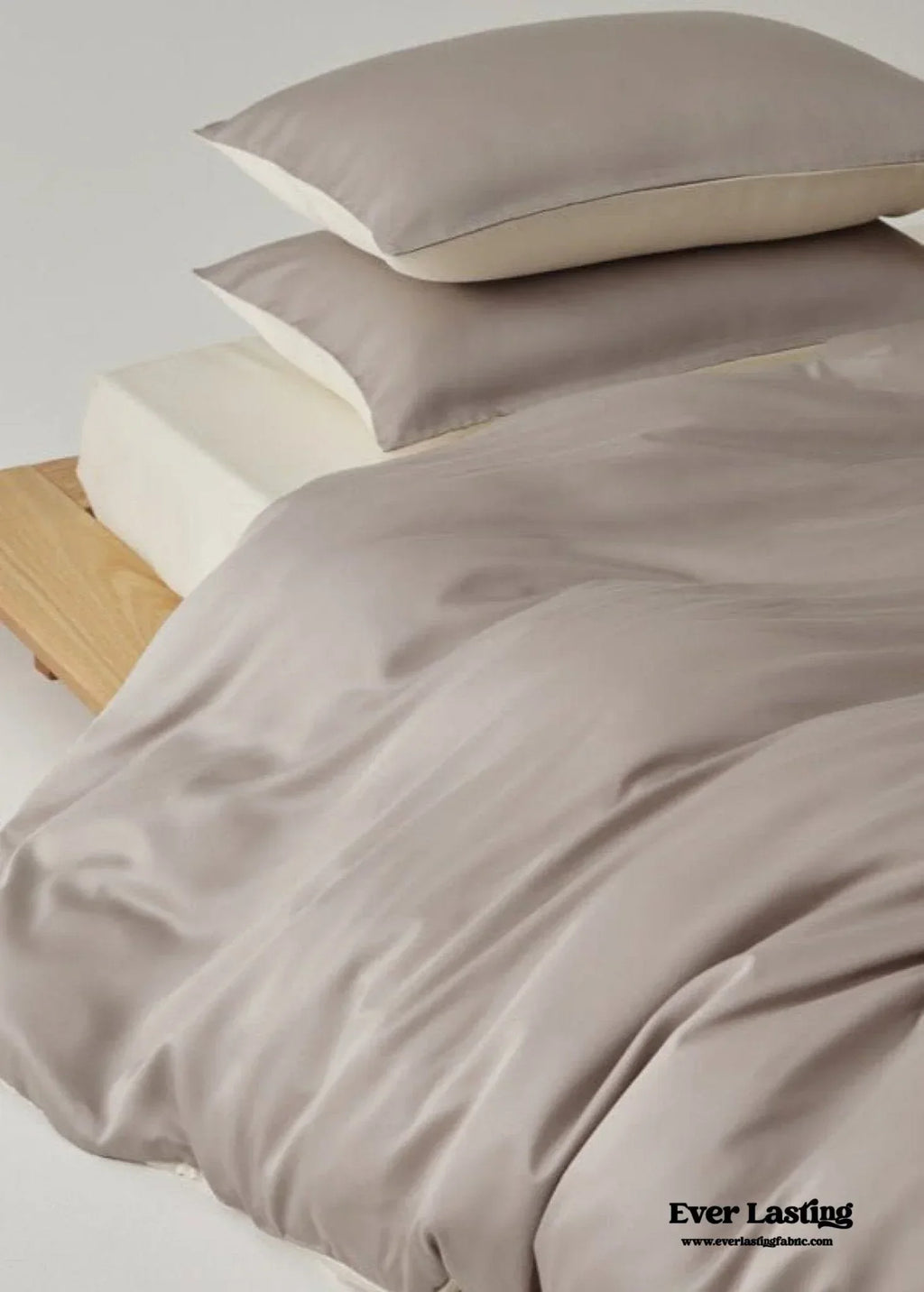 Adeline Pastel Silky Cooling Tencel™ Bedding Set / Coffee, top view - House Of Avana