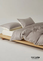 Adeline Pastel Silky Cooling Tencel™ Bedding Set / Coffee, angled view - House Of Avana