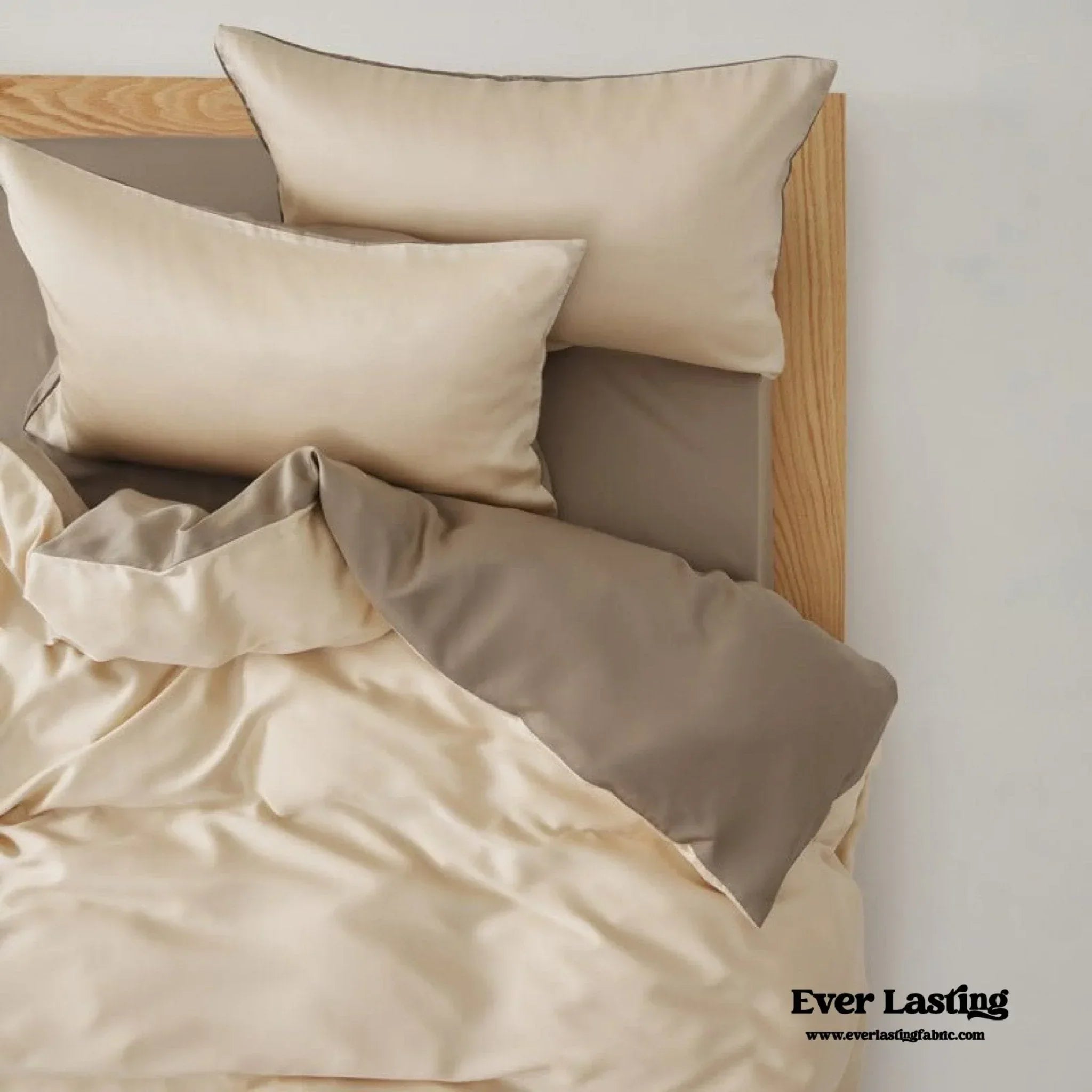 Adeline Pastel Silky Cooling Tencel™ Bedding Set / Coffee, alternate view - House Of Avana