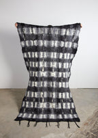 Adire Tye-dye Lightweight Wool Throw Blanket, front view - House Of Avana