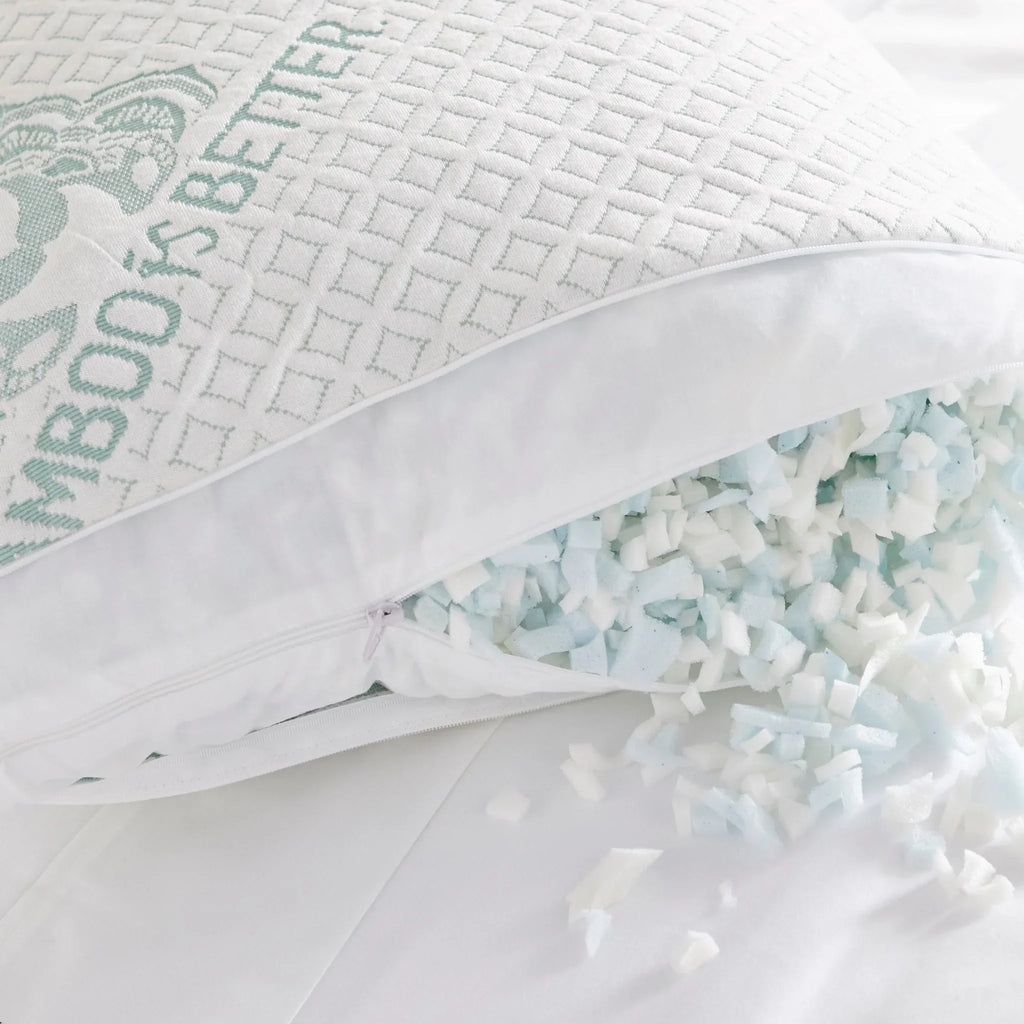 Adjustable Bamboo Cooling Pillow | Bed Pillows, back view - House Of Avana