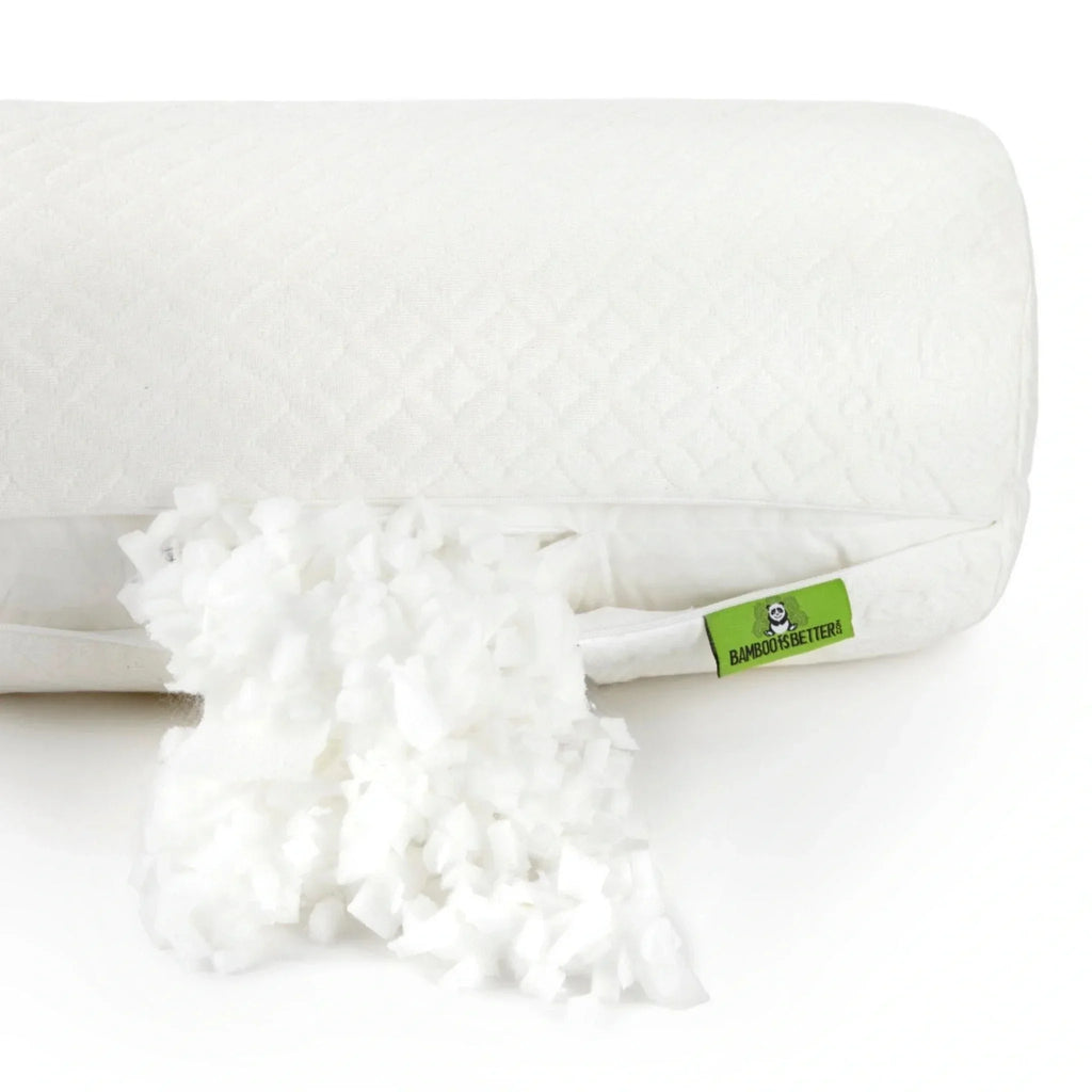 Adjustable Bamboo Cooling Pillow | Bolster, back view - House Of Avana