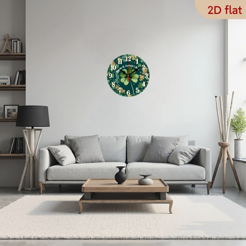 Wall Clock - Silent Wooden Round