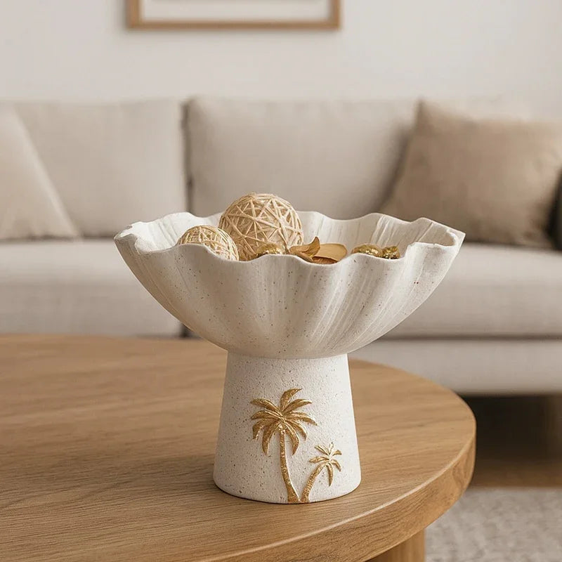 Decorative Tray - Painted Coconut Trees Wooden Large