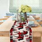 Table Runner - Horse Theme Red Black White
