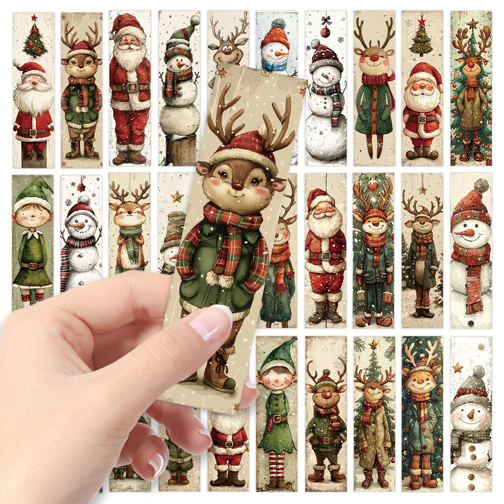 32pcs Cute Christmas Bookmarks, Q-Version Character Designs, Student Gifts for Back to School/Christmas Season or New Semester Start. Affordable & Unique Miniature Illustrated Aesthetic Markers – Perfect Teacher’s Day Pre House Of Avana