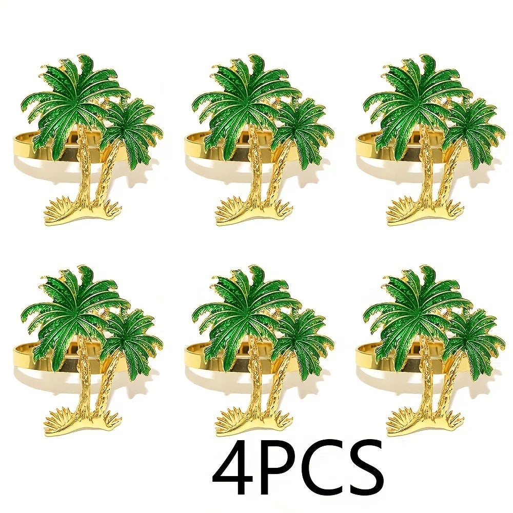 Napkin Rings - Hawaiian Coconut Tree Wooden Set