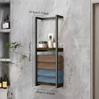 1pc French Country Style Wall-Mounted Storage Rack - Metal Towel and Bathroom Organizer with Multiple Shelves, Ideal for Living Rooms, Bathrooms, Hotels, and Homestays, Towel Rack for Bathroom House Of Avana