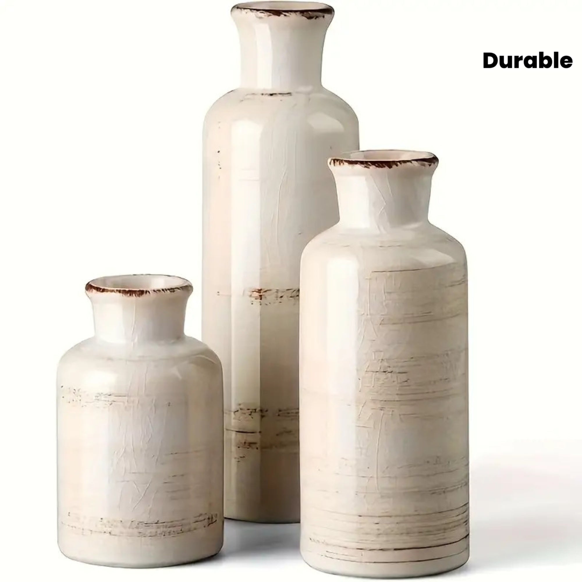 Vase - Decorative Ceramic Beige Brown Tabletop