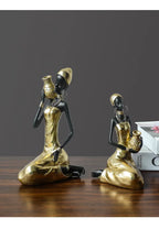 African Figurine - Golden Sculpture Storage, alternate view - House Of Avana