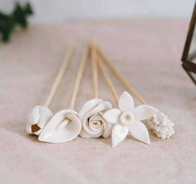 African Flowers Bamboo Diffuser Set Kanju Interiors