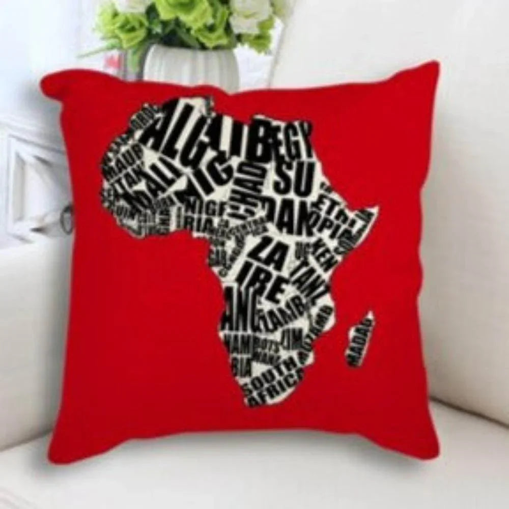 African Map Art Cushion Case - Decorative Pillow - House of Avana