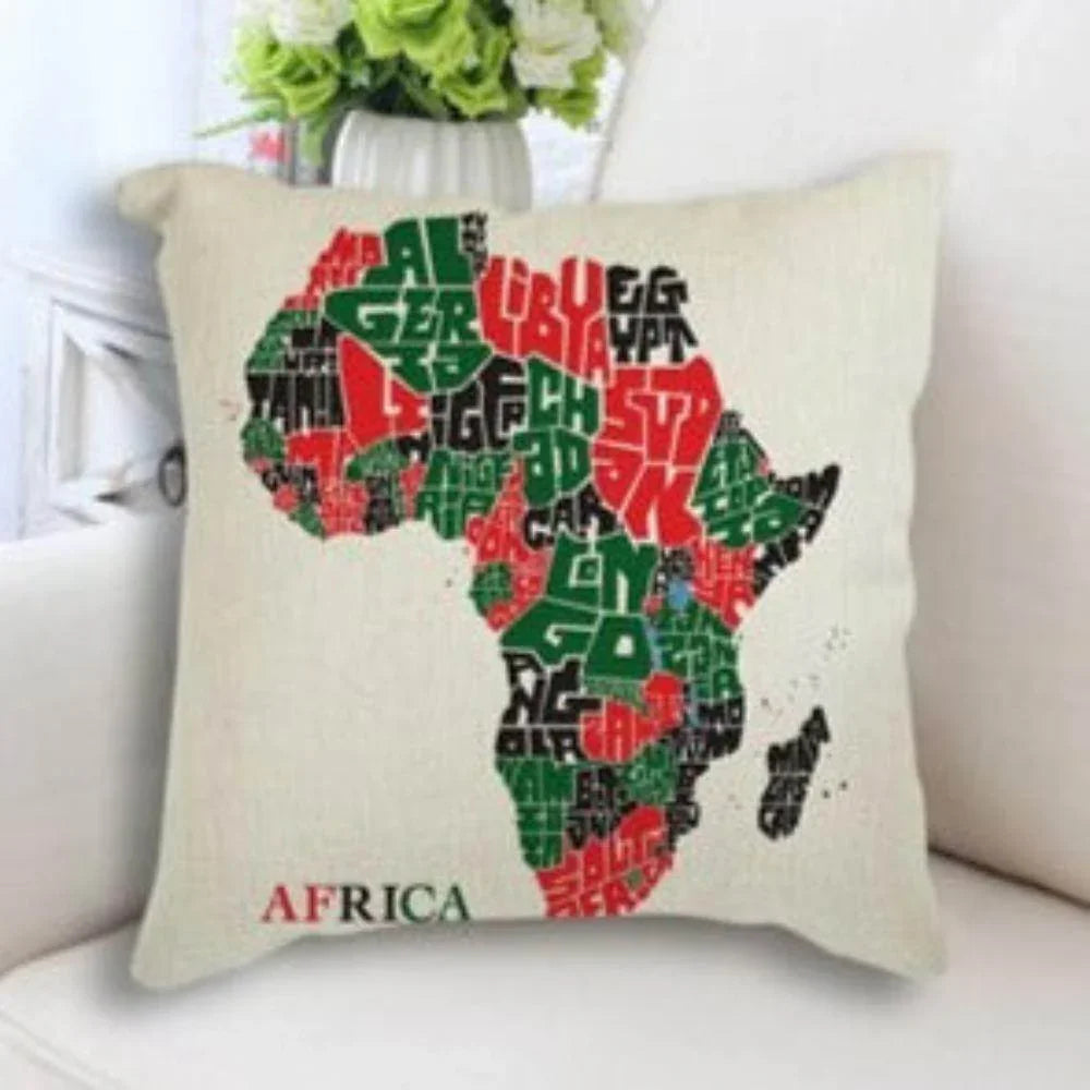 African Map Art Cushion Case - Decorative Pillow - House of Avana