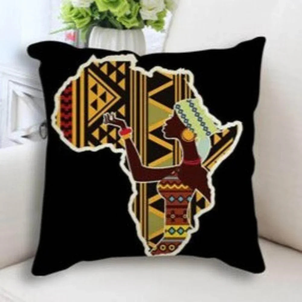 African Map Art Cushion Case - Decorative Pillow - House of Avana