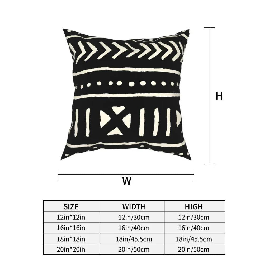 African Mud Cloth Square Cushion Cover - House of Avana