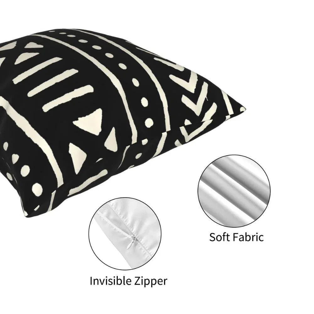 African Mud Cloth Square Cushion Cover - House of Avana