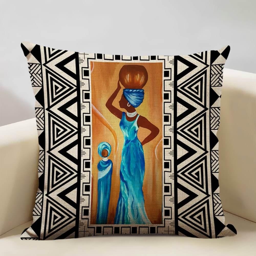 African Painting Printed Cushion Cover - House of Avana