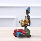 African Tribal Figurines - Colorful Pottery Design, detail shot - House Of Avana