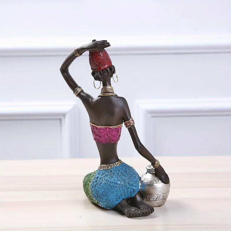 African Tribal Figurines - Colorful Pottery Design, lifestyle image - House Of Avana