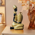 African Tribal Woman Figurines Black Girls Ornament Tabletop Decorative Sculpture Home Decoration Accessories - House of Avana