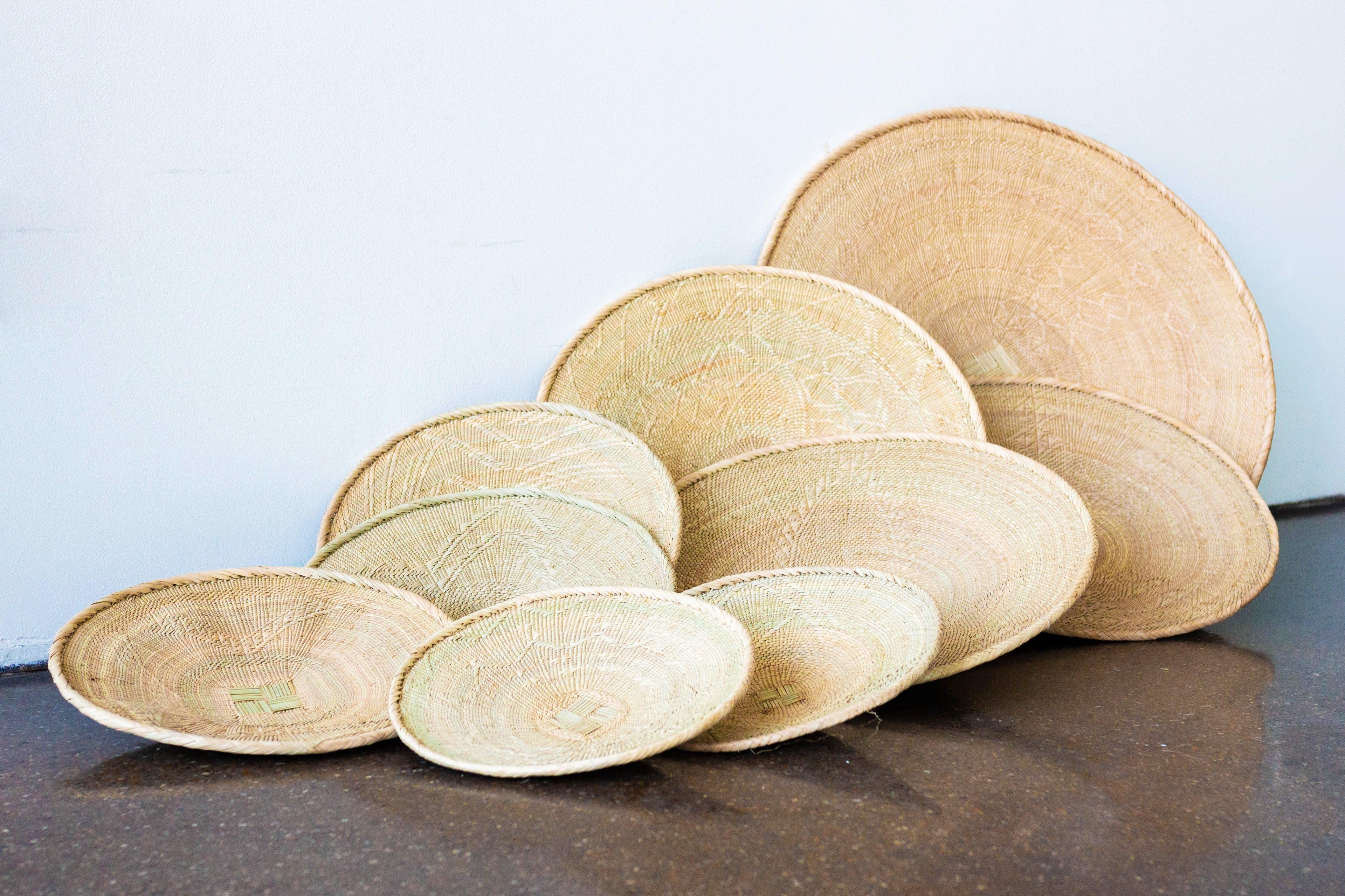 African Wall Basket Decor | Statement Binga Blonde Woven Wall Basket - House of Avana