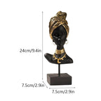 SAAKAR Resin Black Woman Figurines Home Interior African Exotic Ornaments Desktop Decoration Crafts Objects Lady Figure Items Black Woman House Of Avana