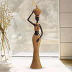 Africian Women Figurine Tabletop Sculpture Hand Crafted for Car Dashboard - House Of Avana