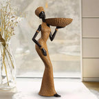 Africian Women Figurine Tabletop Sculpture Hand Crafted for Car Dashboard - House Of Avana