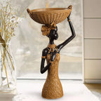 Africian Women Figurine Tabletop Sculpture Hand Crafted for Car Dashboard - House Of Avana