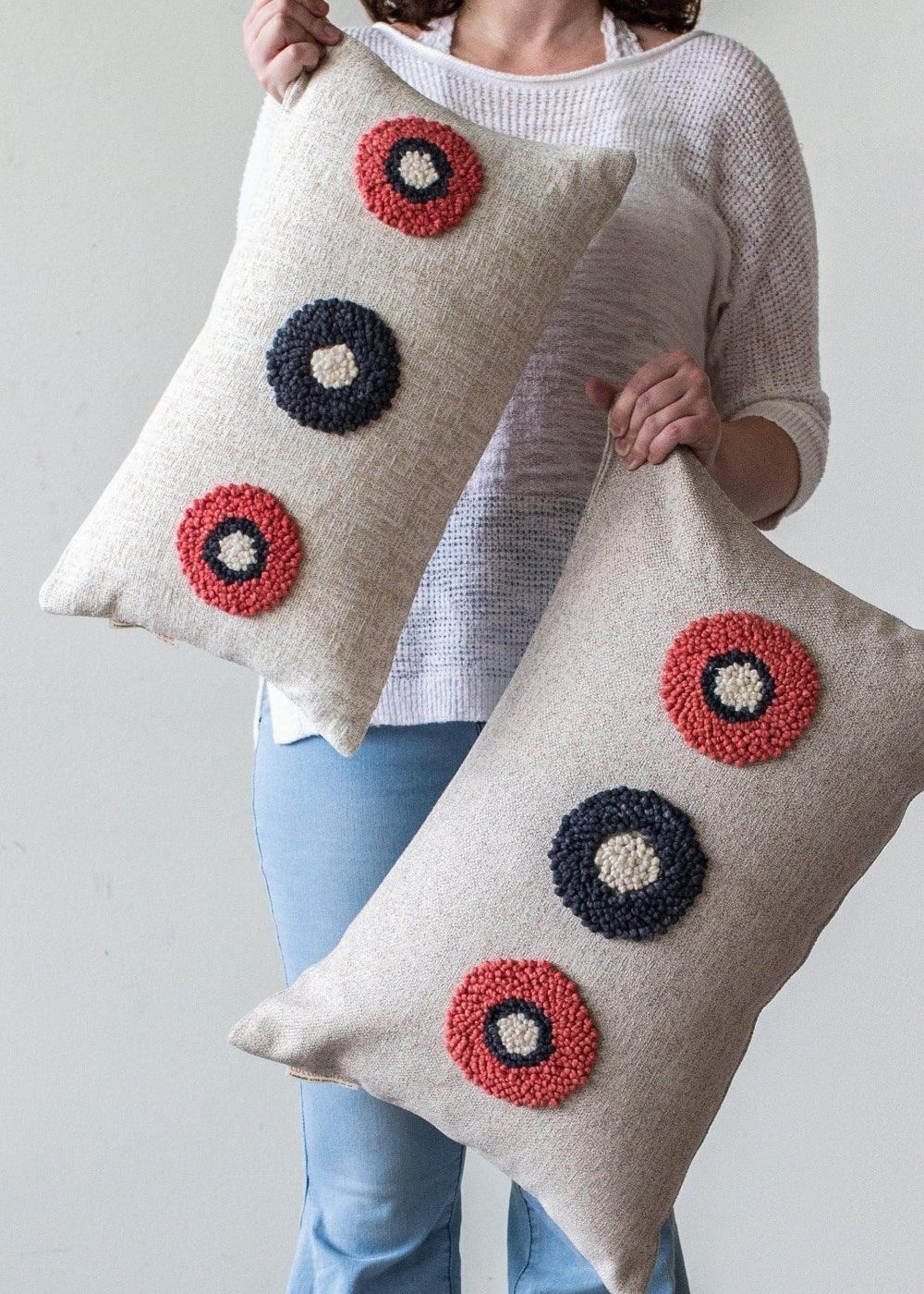 Afriscandi Circles Throw Pillow, front view - House Of Avana