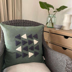 African Modern Boho Throw Pillow: Afriscandi Harvest Organic Cotton Green Decortive Pillow Kanju Interiors