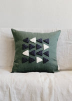 African Modern Boho Throw Pillow: Afriscandi Harvest Organic Cotton Green Decortive Pillow Kanju Interiors
