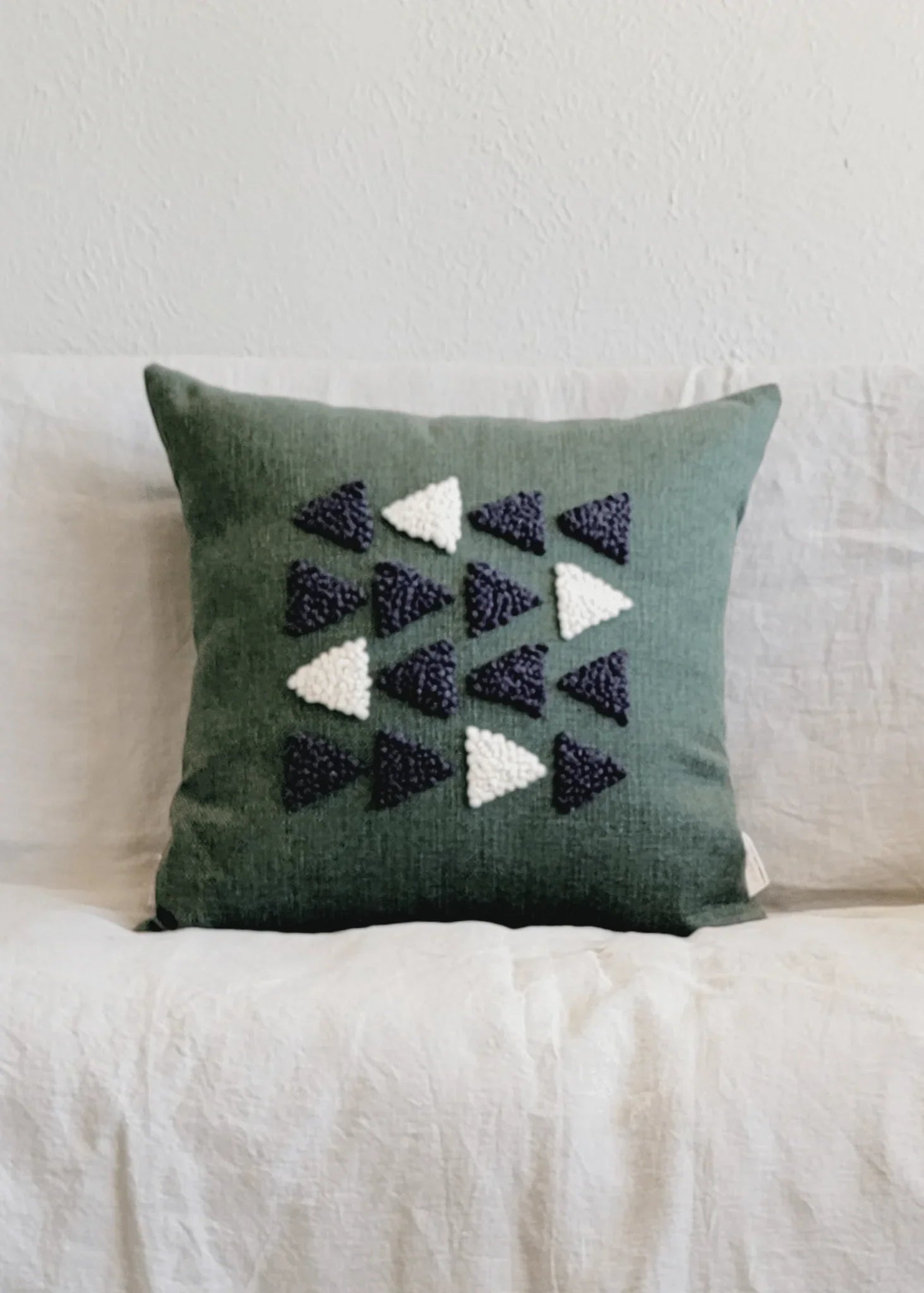 African Modern Boho Throw Pillow: Afriscandi Harvest Organic Cotton Green Decortive Pillow Kanju Interiors