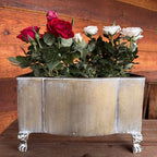 Aged Metal Footed Planters, Set of Two - House of Avana