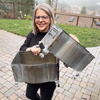 Aged Metal Footed Planters, Set of Two - House of Avana