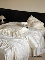 Airy Silky Floral Lace Bedding Set Ever Lasting
