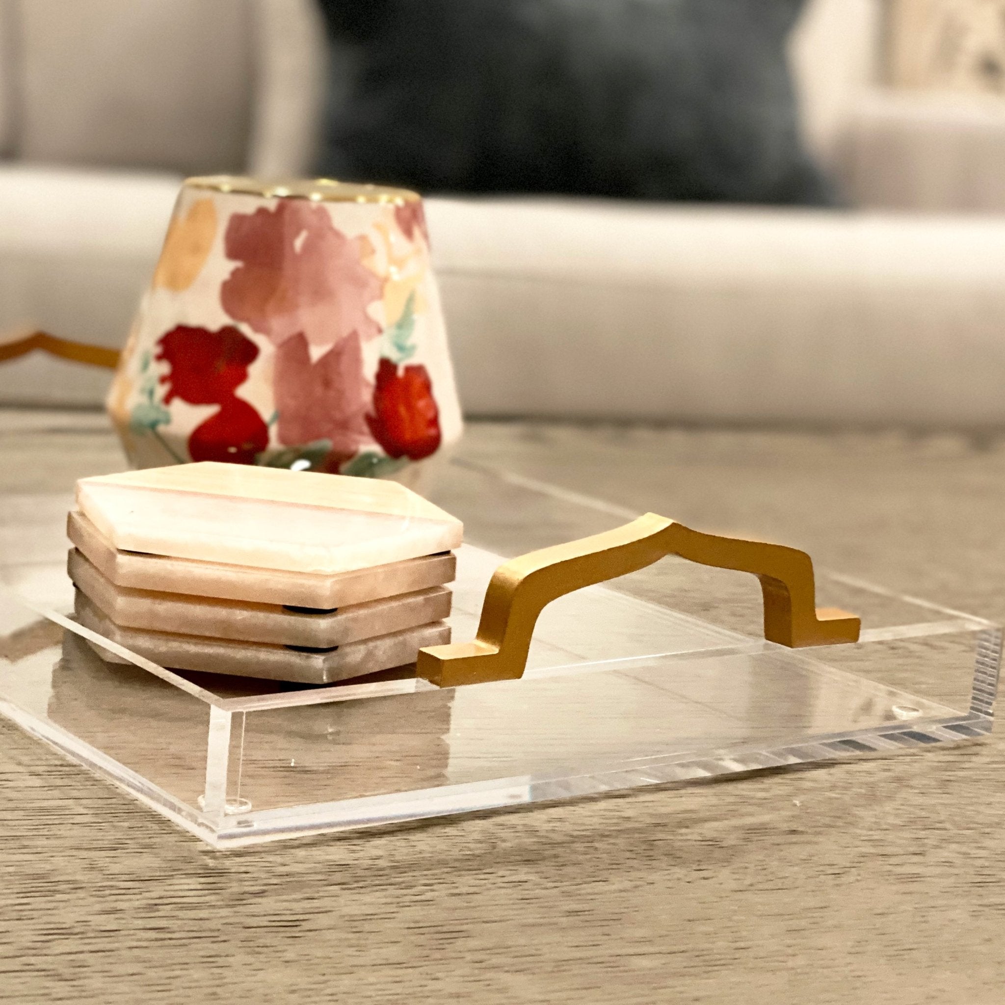 Alhambra Acrylic Tray Tea + Linen