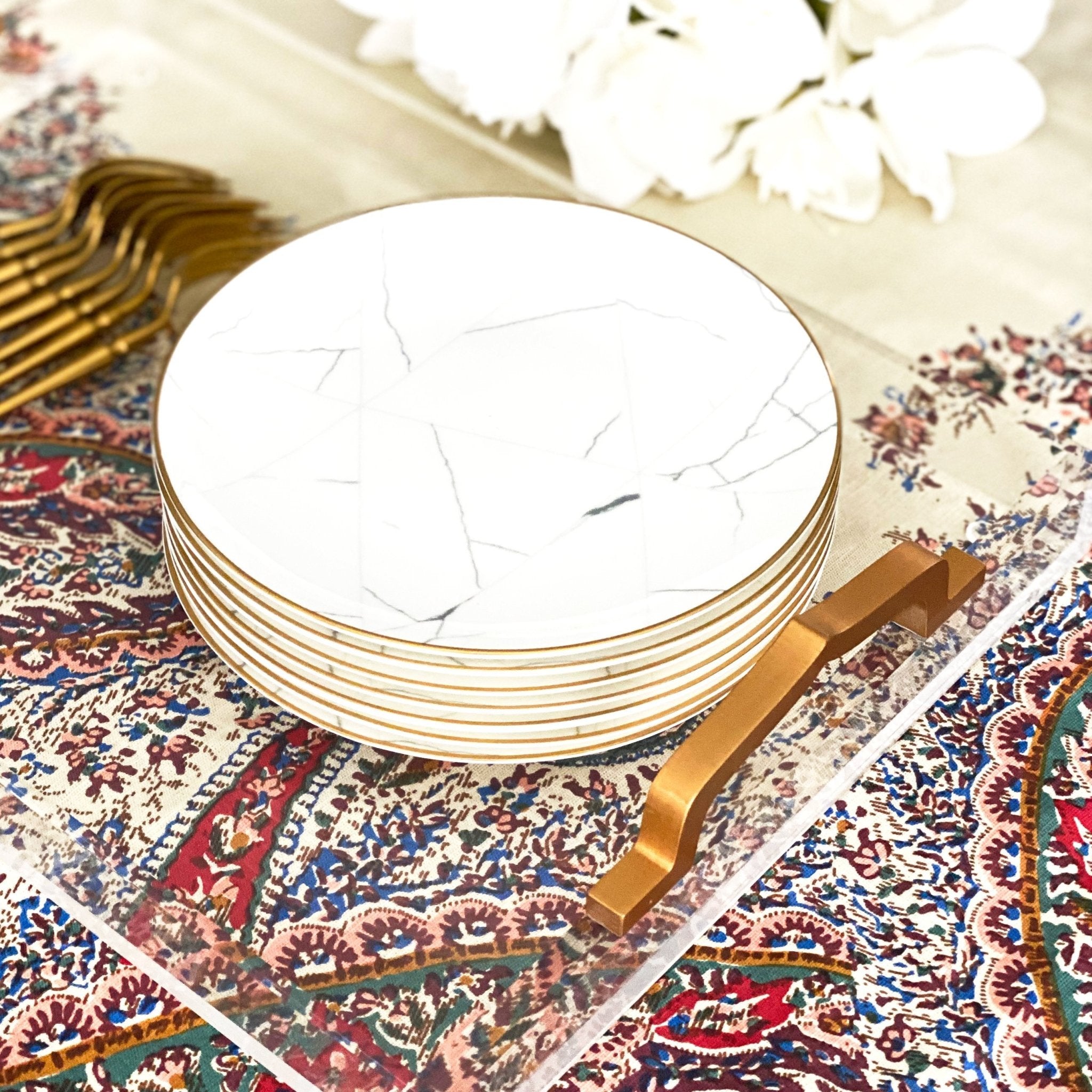Alhambra Acrylic Tray Tea + Linen