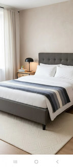Alpaca Bed Blanket - Striped