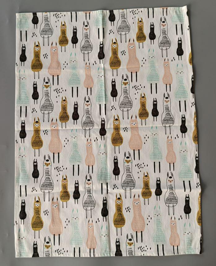 Alpaca Kitchen Tea Towel, Oven Mitt + Pot Holder, Grocery Tote Bag