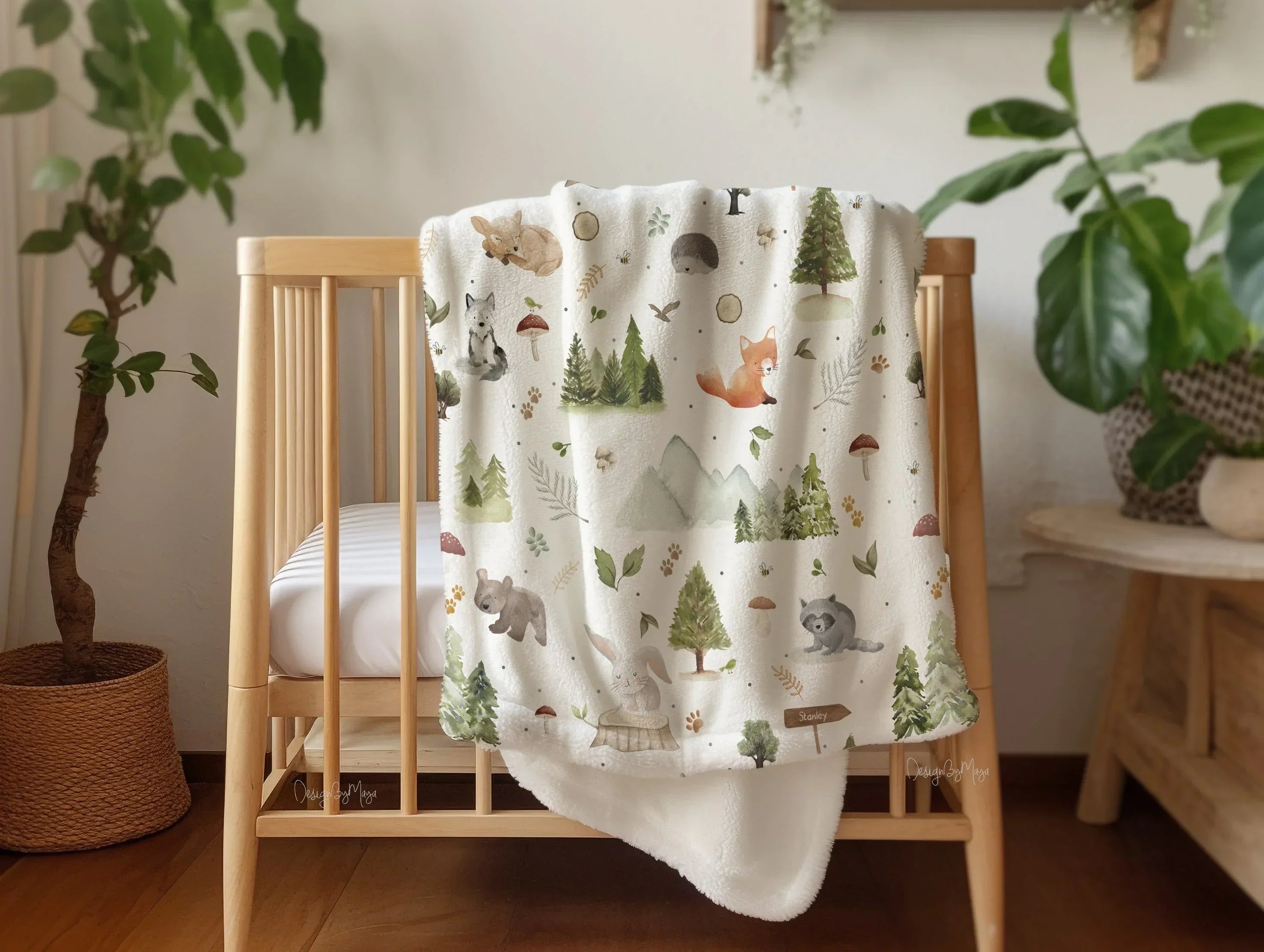 Alphabet - Vintage Baby Blanket, close-up view - House Of Avana