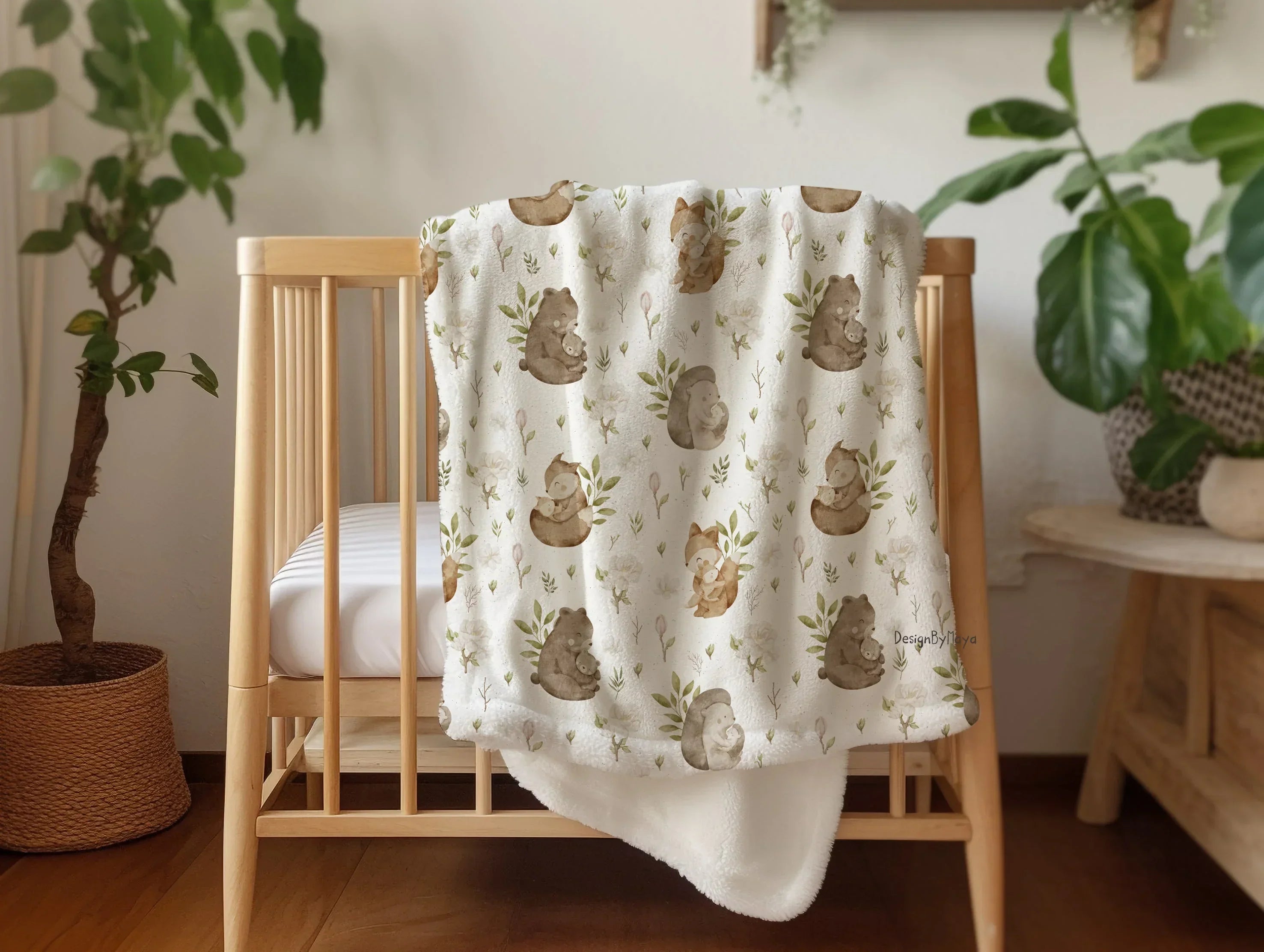 Alphabet - Vintage Baby Blanket, top view - House Of Avana