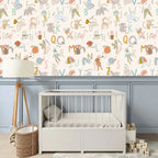 Alphabet Wallpaper - Nursery Wall Decor Wallpapers, front view - House Of Avana