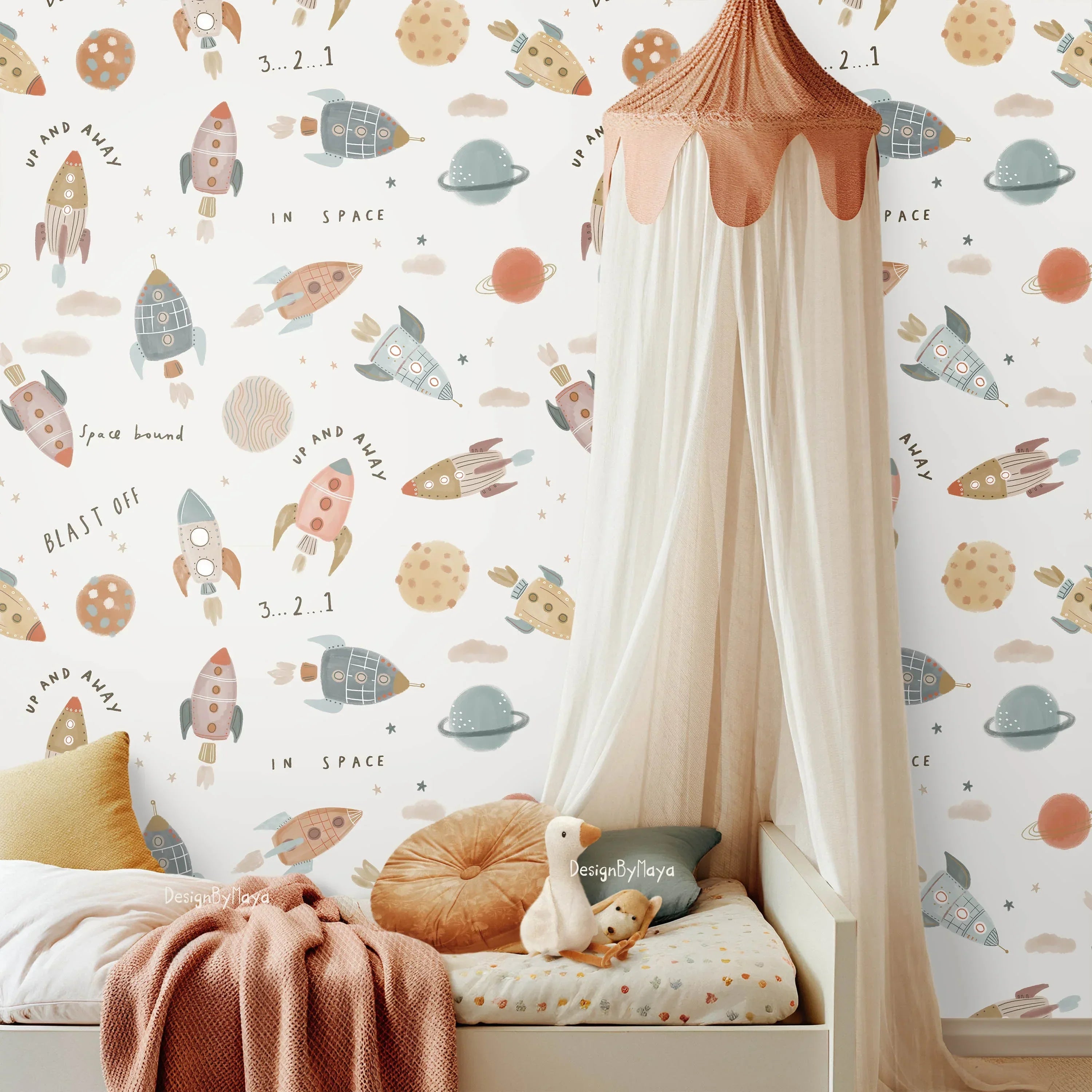 Alphabet Wallpaper - Nursery Wall Decor Wallpapers, texture detail - House Of Avana