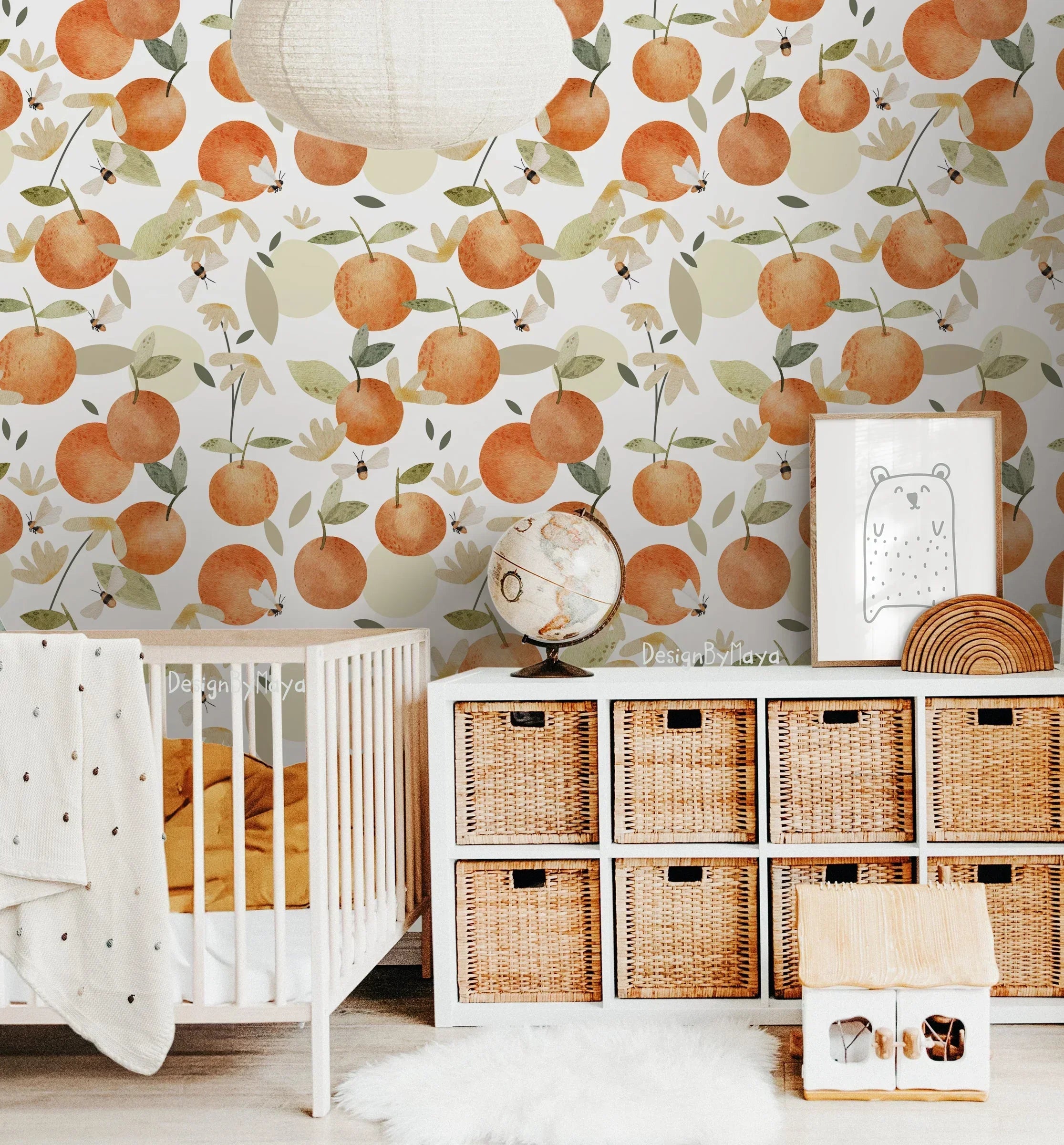 Alphabet Wallpaper - Nursery Wall Decor Wallpapers, dimensions view - House Of Avana