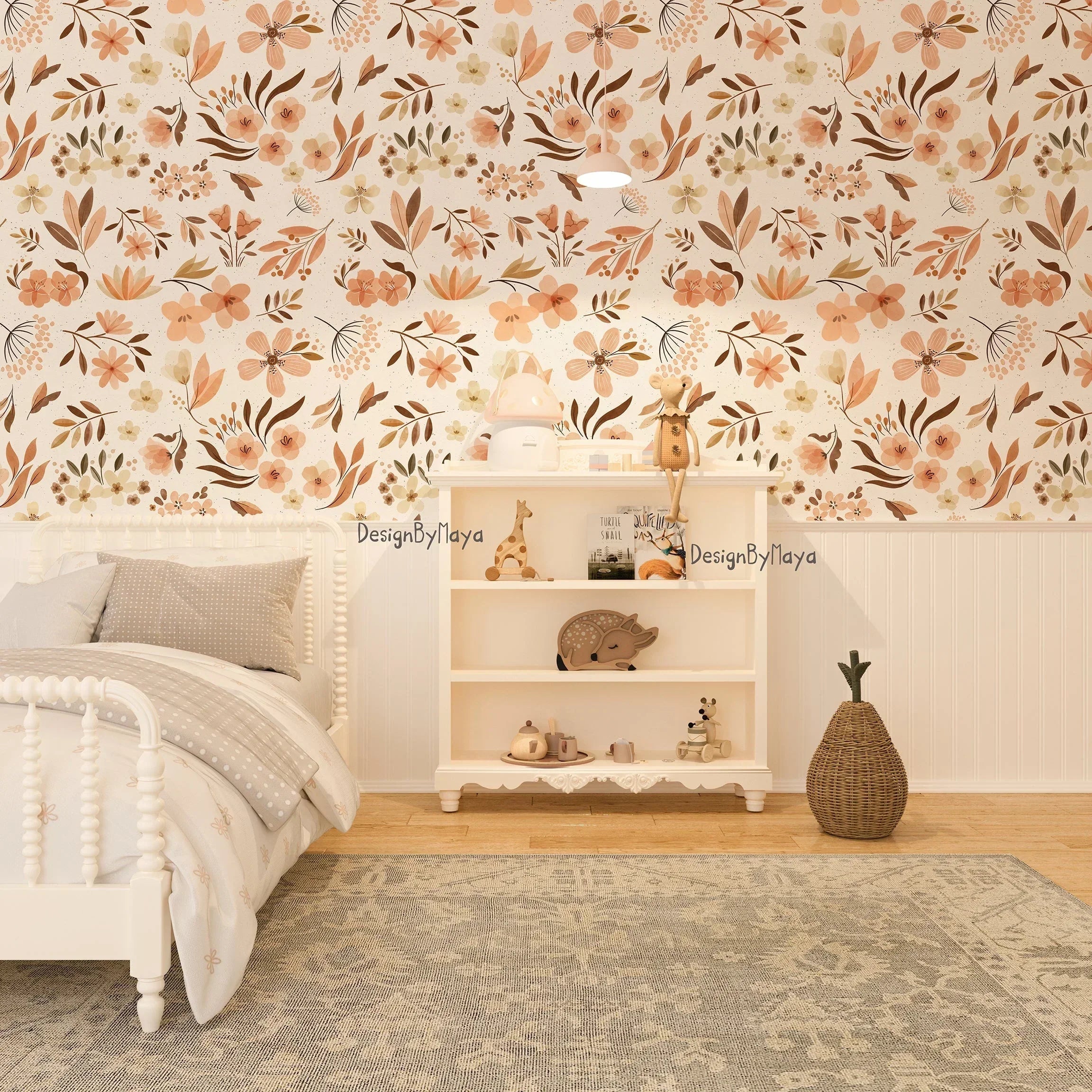 Alphabet Wallpaper - Nursery Wall Decor Wallpapers, in-use display - House Of Avana