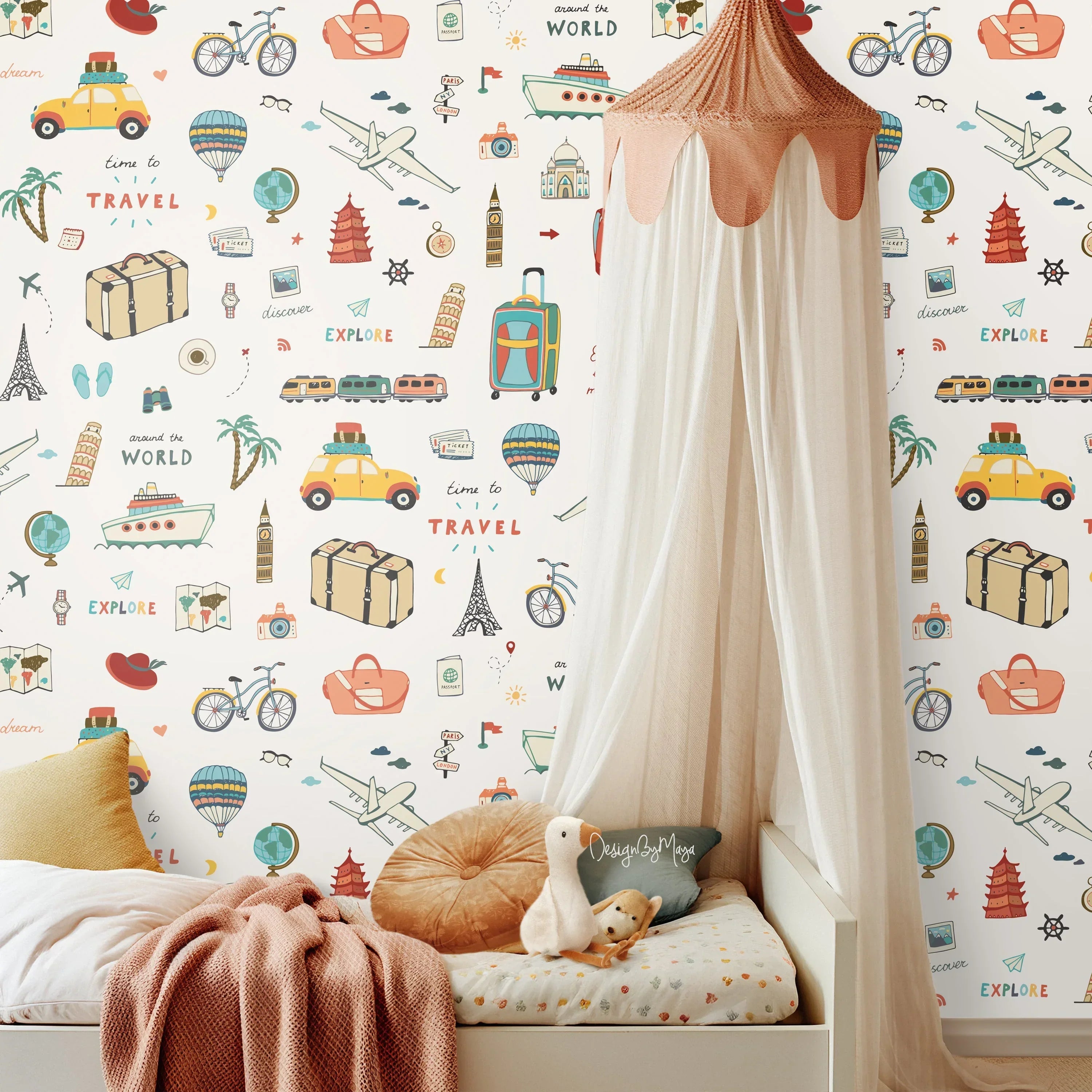 Alphabet Wallpaper - Nursery Wall Decor Wallpapers, alternate view - House Of Avana