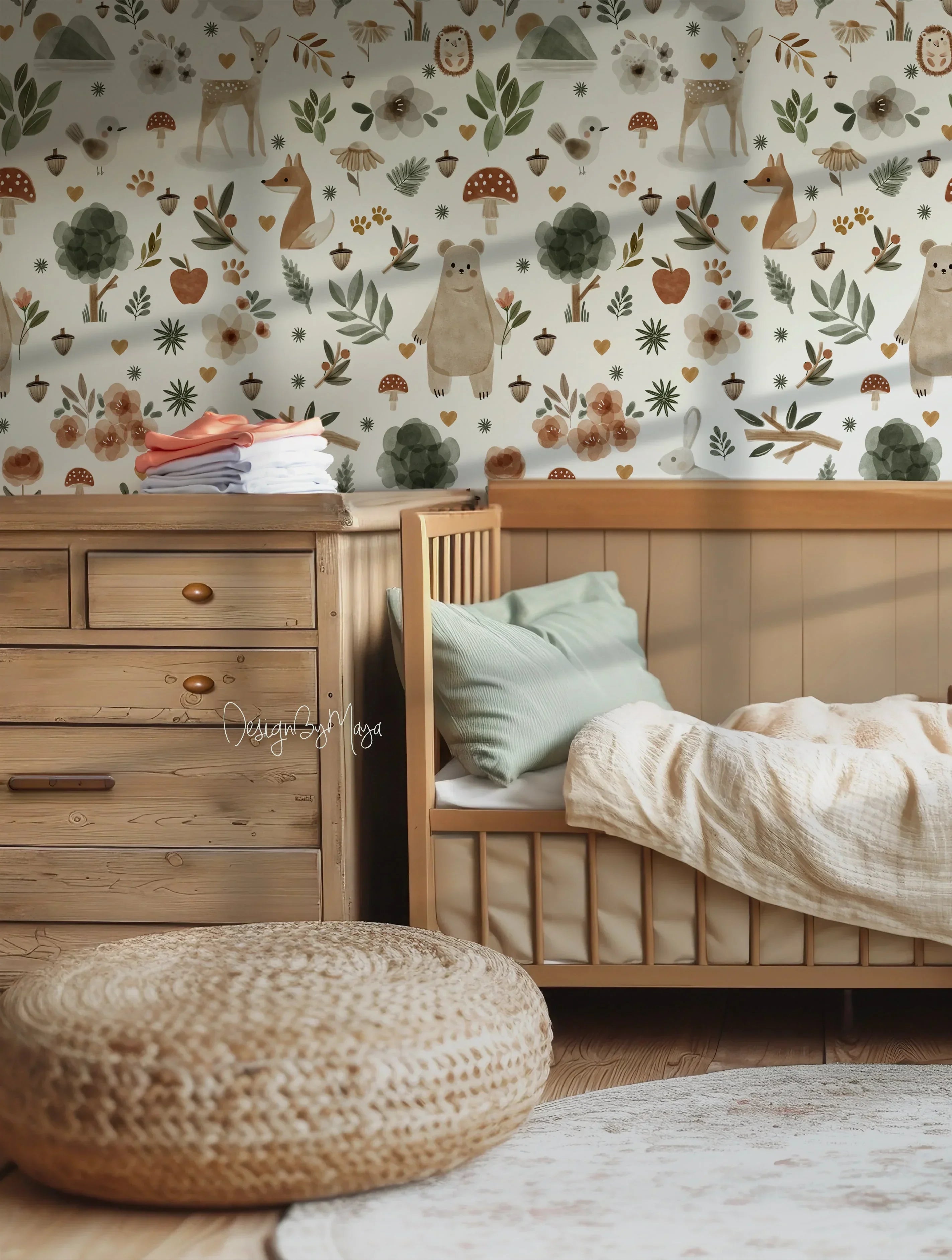 Alphabet Wallpaper - Nursery Wall Decor Wallpapers, alternate view - House Of Avana