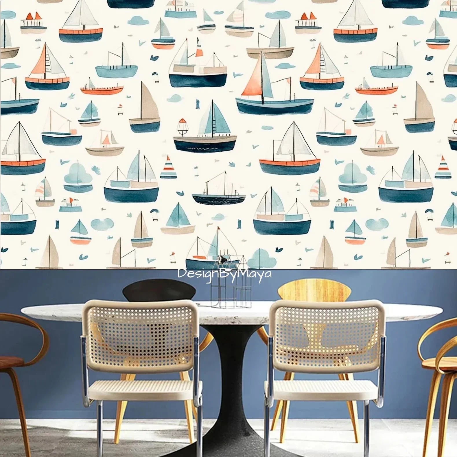 Alphabet Wallpaper - Nursery Wall Decor Wallpapers, detail shot - House Of Avana