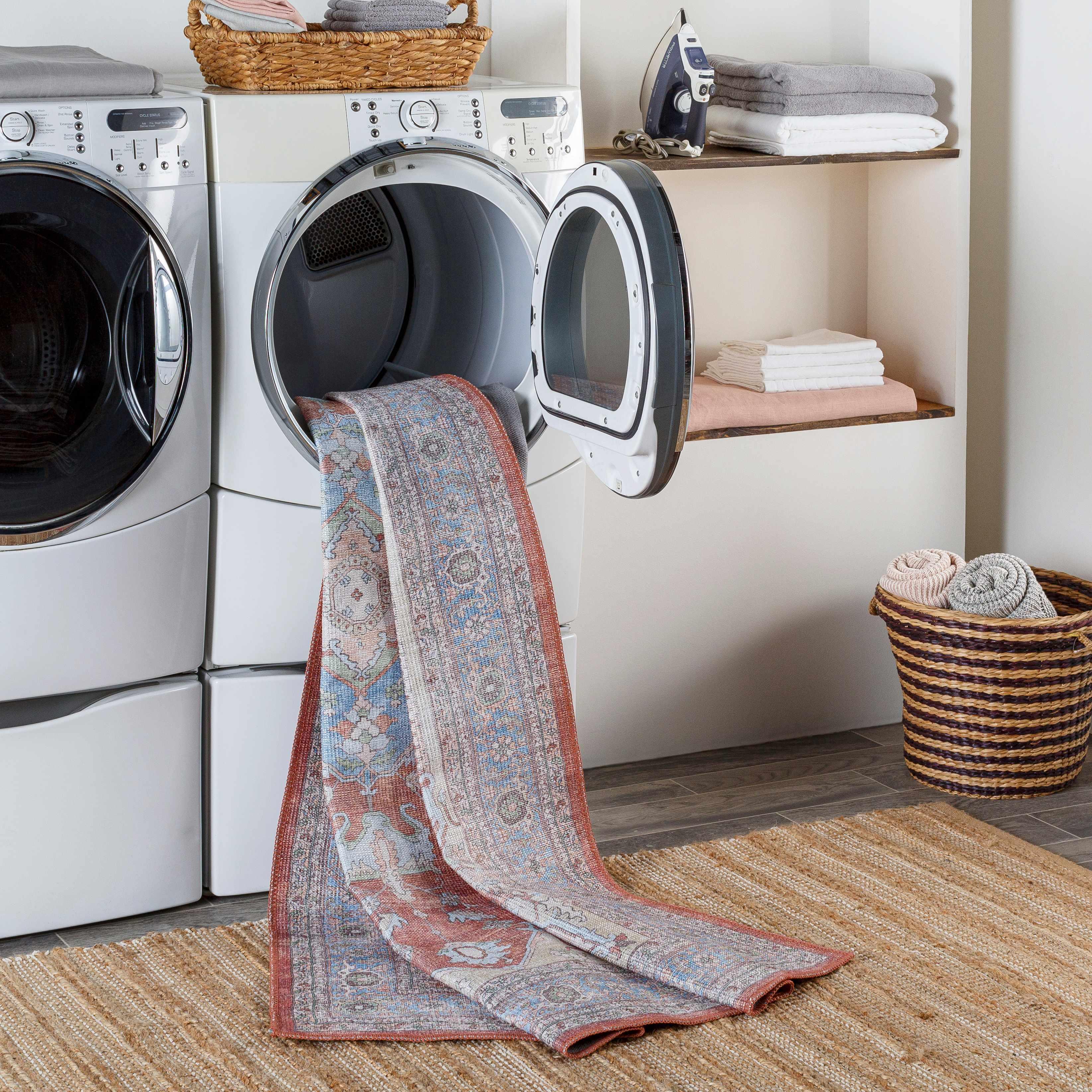 Brown Bagamanoc Medallion Washable Area Rug Hauteloom